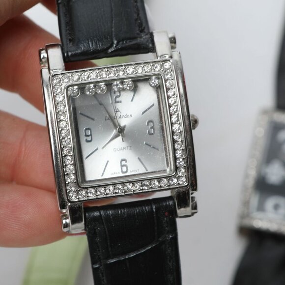 Leather Fashion Watch Lot Cleo George Sigal Louis Arden Black Green Pink Y2K - Picture 5 of 13